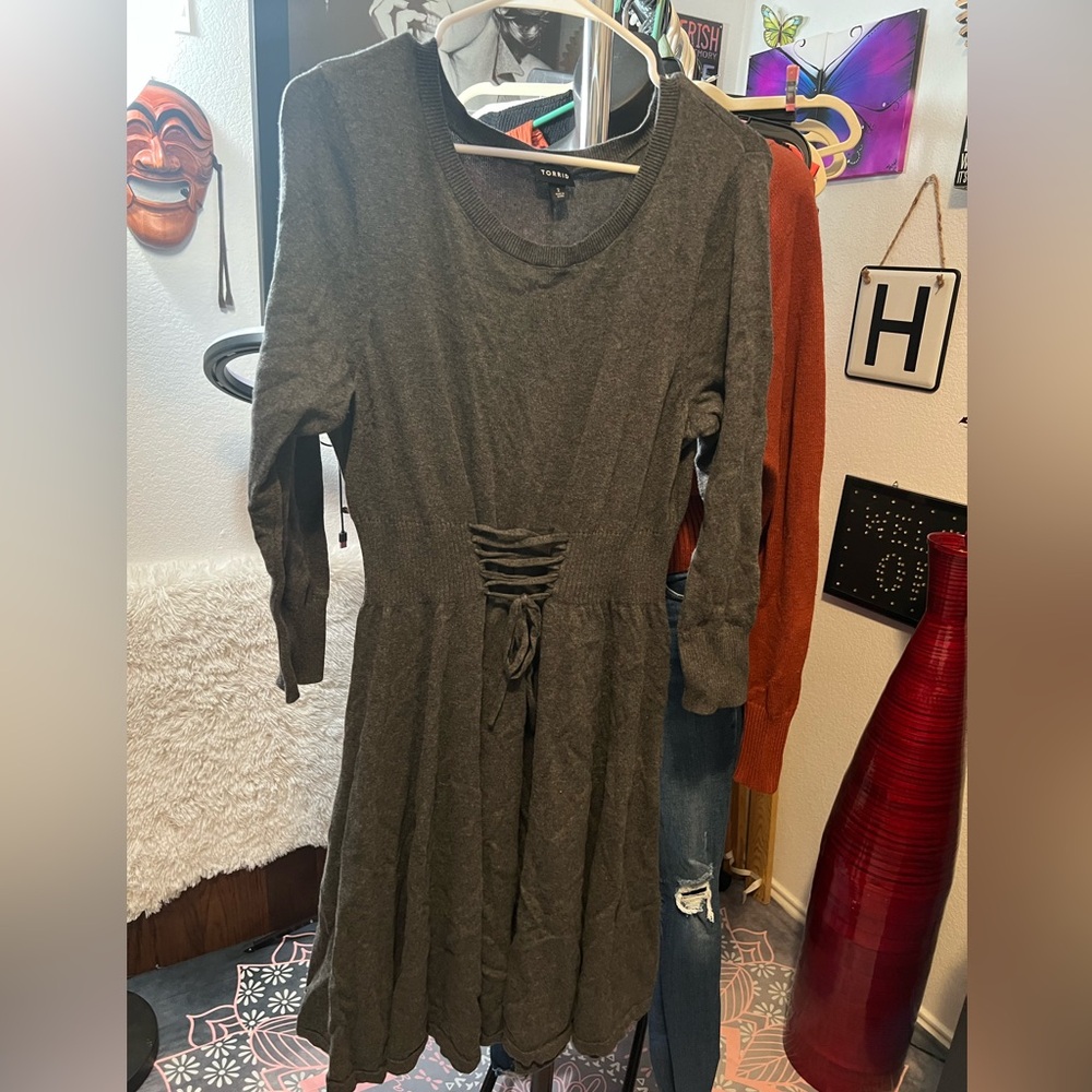 Torrid Charcoal Knit Sweater Dress